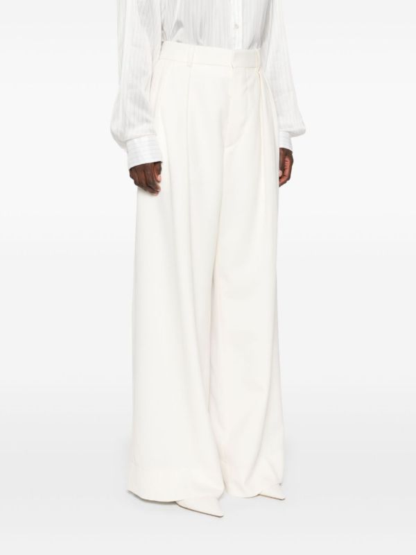 WARDROBE.NYC Neutral Wool Wide-Leg Trousers | Browns Wide-Leg Pants