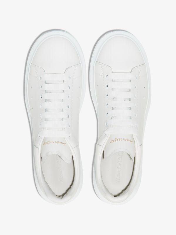 White & Gold Logo Alexander McQueen White Oversized Sneakers | Browns Low-Tops