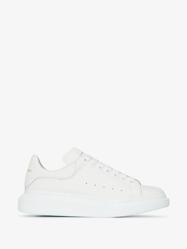 White & Gold Logo Alexander McQueen White Oversized sneakers | Browns Low-Tops