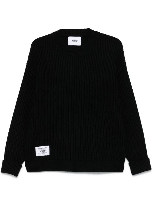WTAPS Black V-Neck Ribbed Cardigan | Browns Cardigans