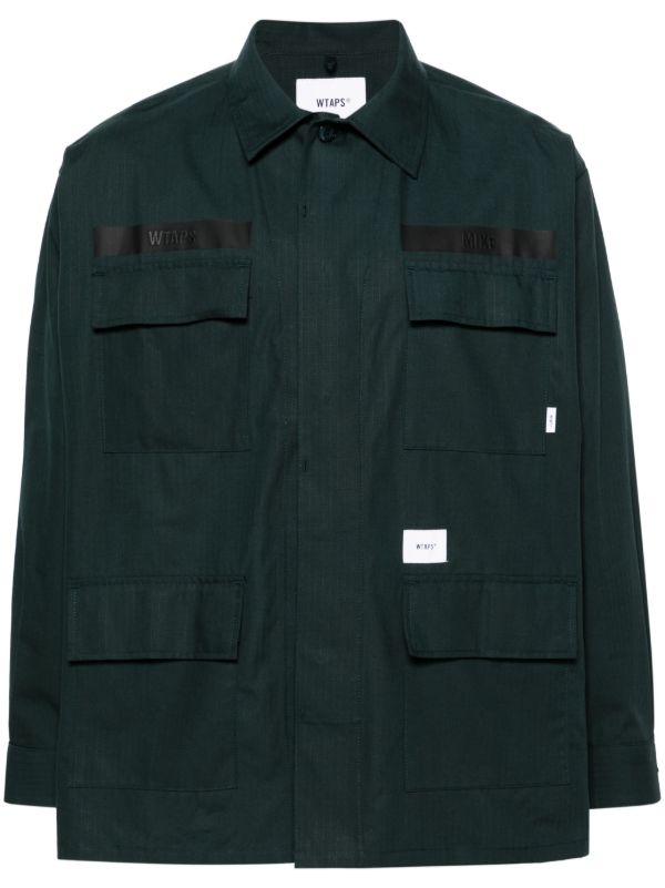 WTAPS Green Cargo Pocket Cotton Shirt | Browns Shirts