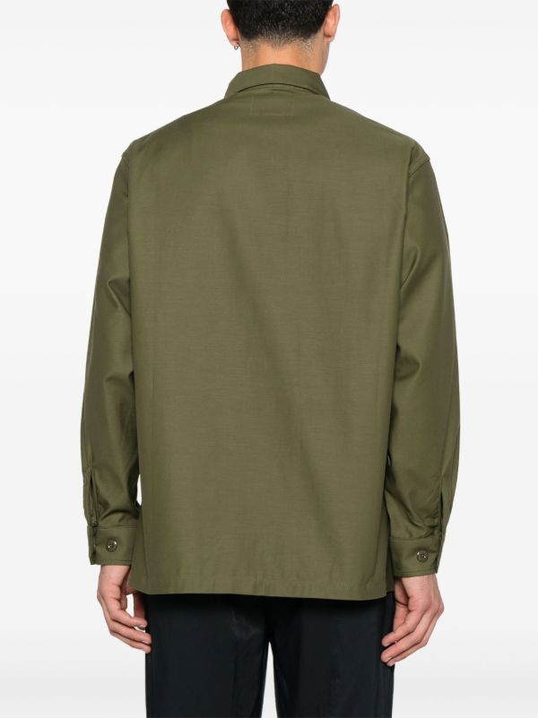 WTAPS Green Logo-Embroidered Shirt | Browns Shirts