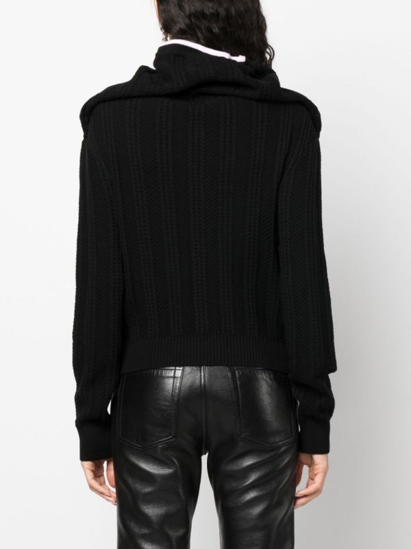 Y/Project Black Evergreen Merino Wool Cardigan | Browns Cardigans