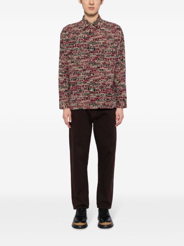 YMC Multicoloured Mitchum Abstract-Print Shirt | Browns Shirts
