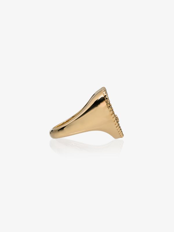 Yvonne Léon 18K Yellow Gold Heart Malachite And Diamond Signet Ring | Browns Fine Rings