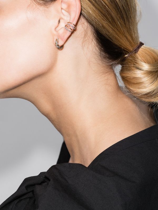 Yvonne Léon 18K Yellow Gold Layered Diamond Ear Cuff | Browns Fine Earrings