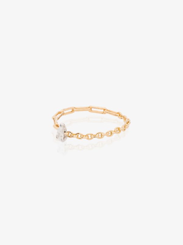 Yvonne Léon 18K yellow gold mixed chain diamond ring | Browns Fine Rings