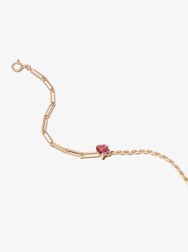 Yvonne Léon 18K Yellow Gold Mixed Chain Rhodolite Bracelet | Browns Fine Bracelets