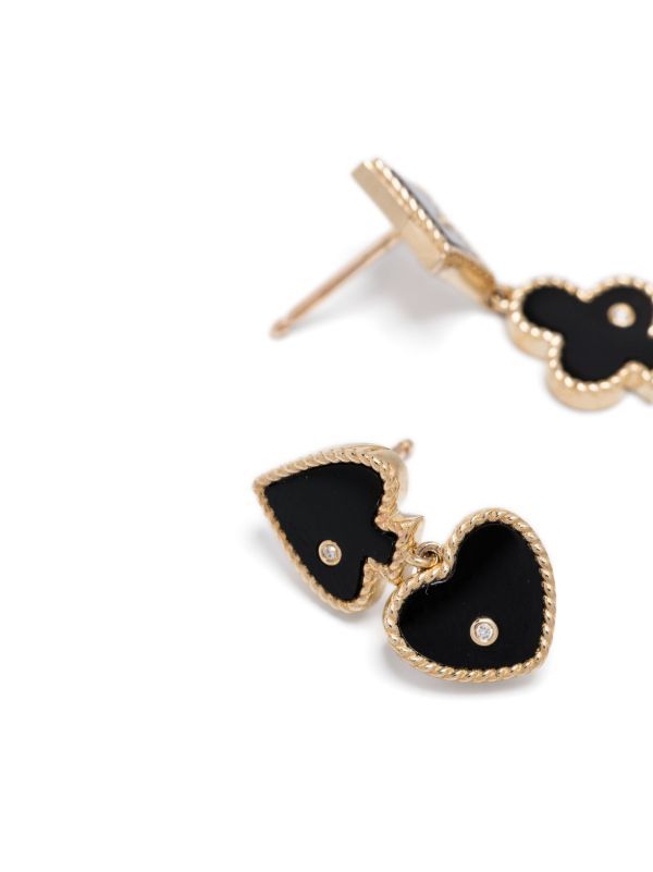 Yvonne Léon 9K Gold Casino Diamond And Agate Earrings | Browns Fine Earrings
