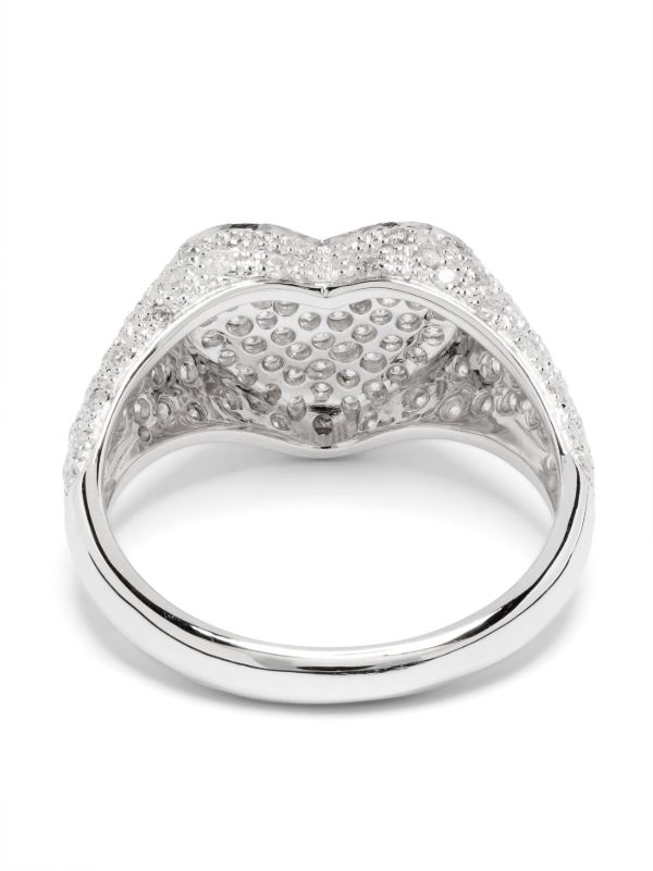 Yvonne Léon 9K White Gold Mini Coeur Diamond Ring | Browns Fine Rings