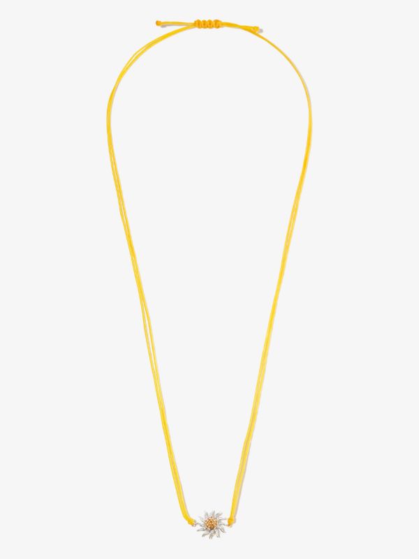 Yvonne Léon 9K White Gold Sun Citrine Diamond Pendant Necklace | Browns Fine Necklaces