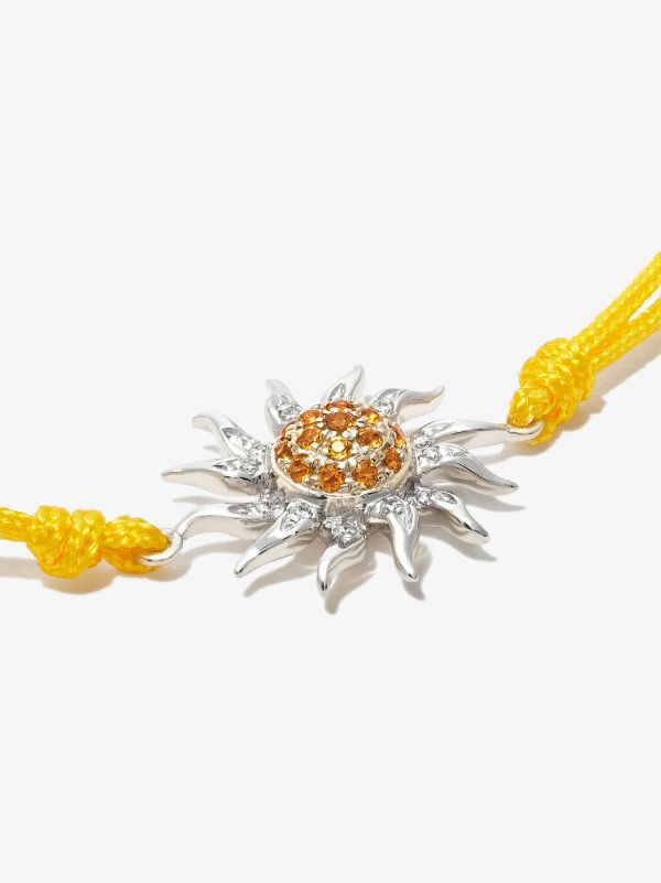 Yvonne Léon 9K White Gold Sun Citrine Diamond Pendant Necklace | Browns Fine Necklaces