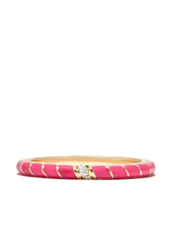 Yvonne Léon 9K Yellow Gold Alliance Enamel Diamond Ring | Browns Rings