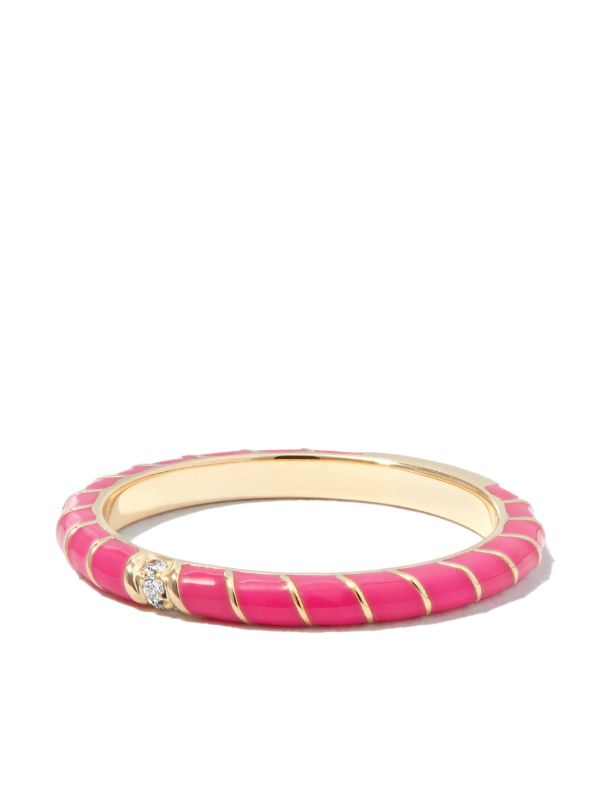 Yvonne Léon 9K Yellow Gold Alliance Enamel Diamond Ring | Browns Rings