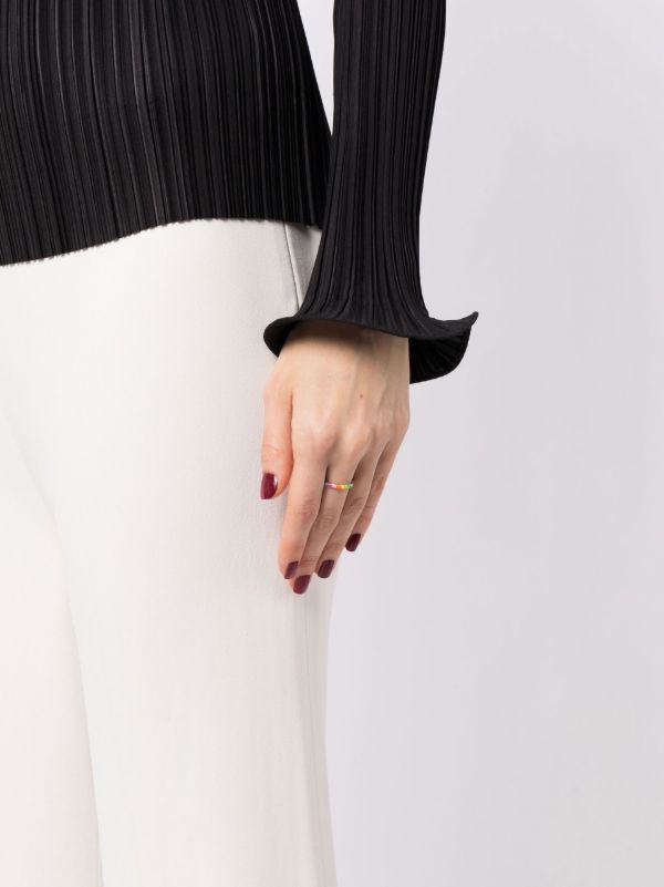 Yvonne Léon 9K Yellow Gold Alliance Mini Torsade Rainbow Diamond Ring | Browns Fine Rings