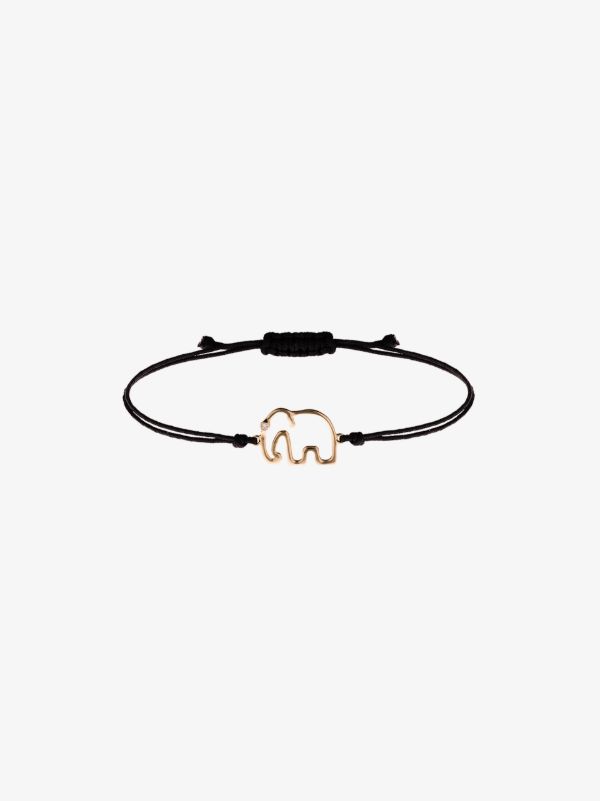 Yvonne Léon 9K Yellow Gold And Black Elephant Bracelet | Browns Fine Bracelets