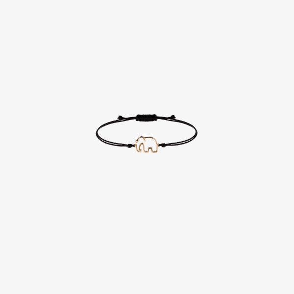 Yvonne Léon 9K yellow Gold and black Elephant Bracelet | Browns Fine Bracelets