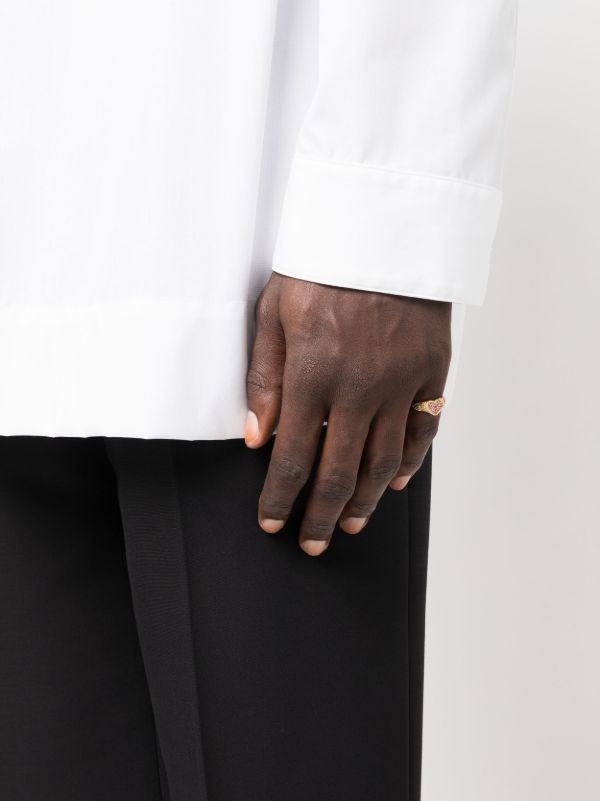 Yvonne Léon 9K Yellow Gold Baby Chevaliere Coeur Sapphire Ring | Browns Rings