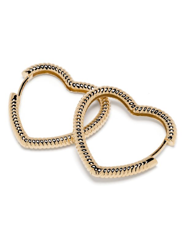 Yvonne Léon 9K Yellow Gold Coeur Heart Hoop Earrings | Browns Fine Earrings