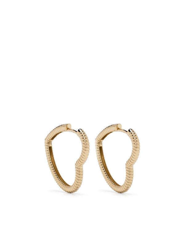 Yvonne Léon 9K Yellow Gold Coeur Heart Hoop Earrings | Browns Fine Earrings