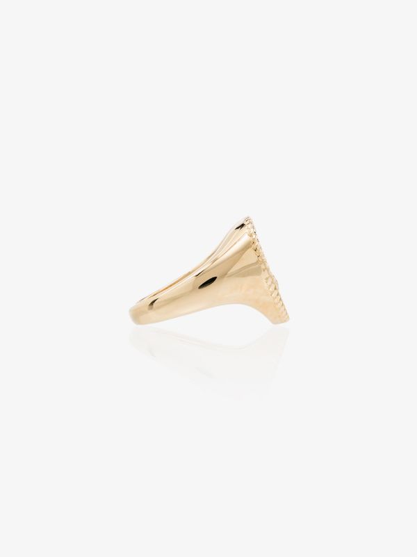 Yvonne Léon 9K Yellow Gold Heart Diamond Signet Ring | Browns Fine Rings