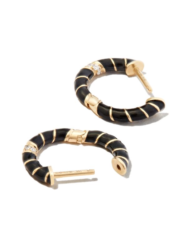 Yvonne Léon 9K Yellow Gold Mini Torsade Diamond Hoop Earrings | Browns Earrings