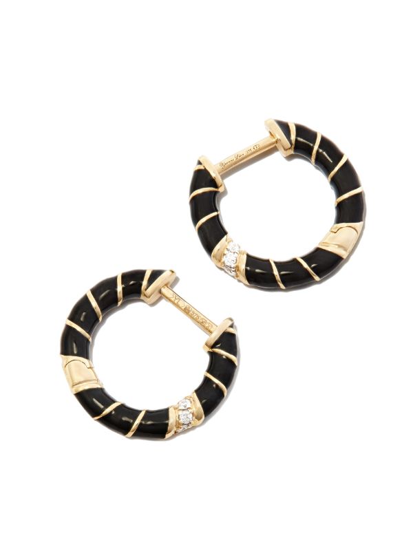 Yvonne Léon 9K Yellow Gold Mini Torsade Diamond Hoop Earrings | Browns Earrings
