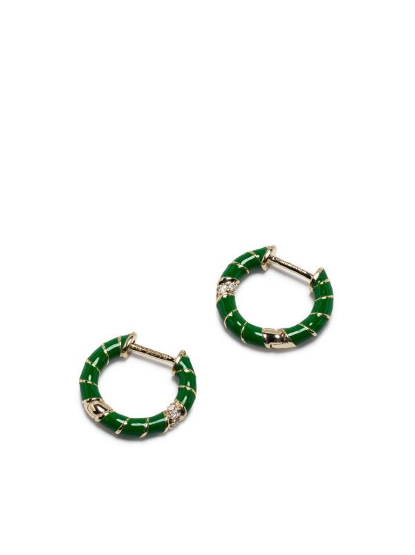Yvonne Léon 9K Yellow Gold Mini Torsade Diamond Hoop Earrings | Browns Earrings