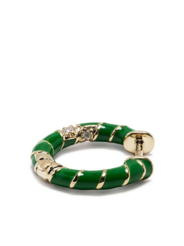 Yvonne Léon 9K Yellow Gold Mini Torsade Diamond Hoop Earrings | Browns Earrings