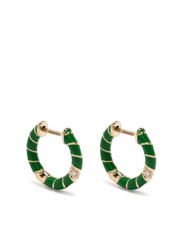 Yvonne Léon 9K yellow gold Mini Torsade diamond hoop earrings | Browns Earrings