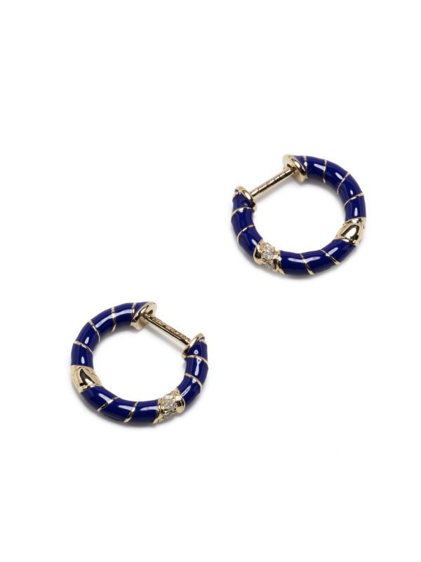 Yvonne Léon 9K Yellow Gold Mini Torsade Diamond Hoop Earrings | Browns Earrings