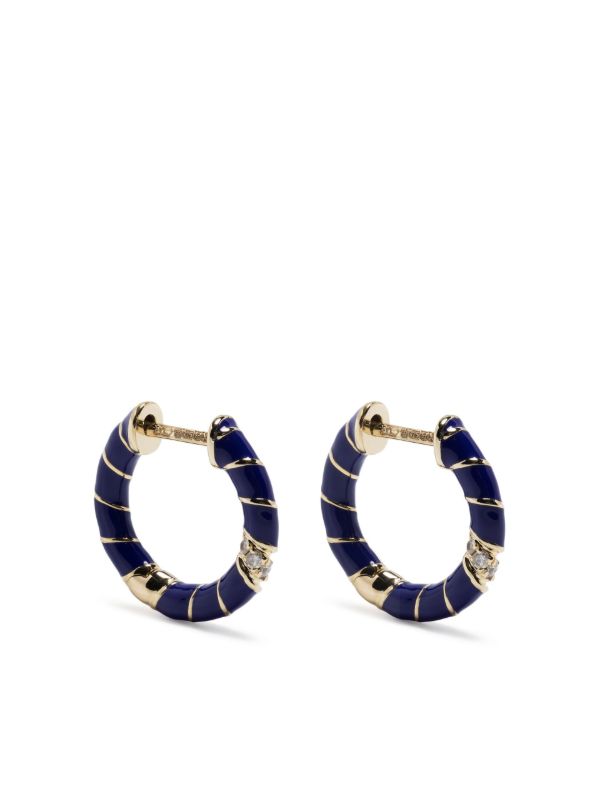 Yvonne Léon 9K yellow gold Mini Torsade diamond hoop earrings | Browns Earrings