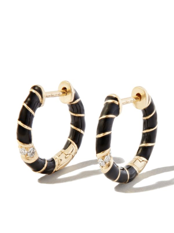 Yvonne Léon 9K yellow gold Mini Torsade diamond hoop earrings | Browns Earrings