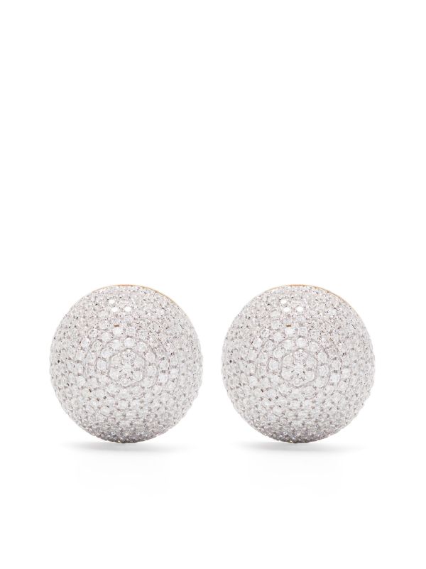 Yvonne Léon 9K yellow gold Paire De Bo Boule Disco diamond earrings | Browns Earrings