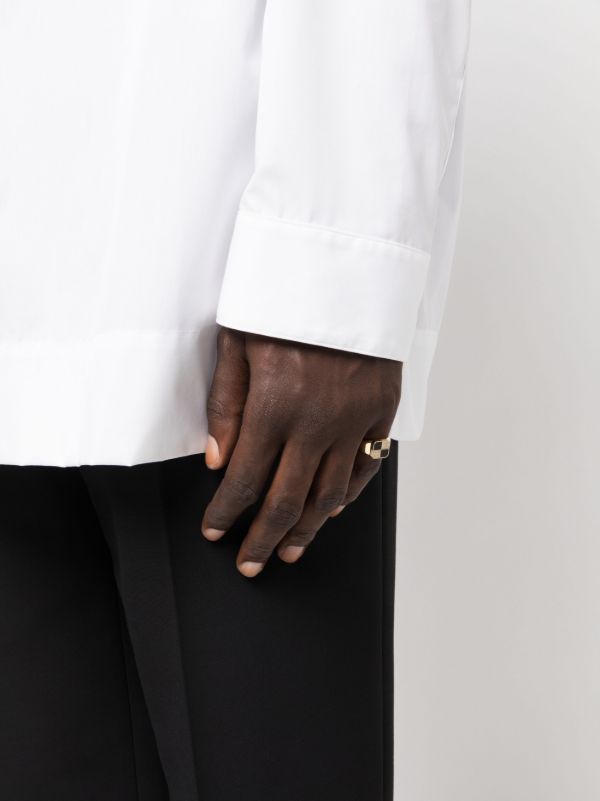 Yvonne Léon 9K Yellow Gold Petit Damier Diamond And Onyx Ring | Browns Rings