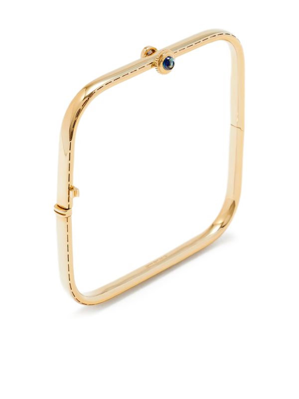 Yvonne Léon 9kt yellow gold Jonc Gousset diamond and sapphire bracelet | Browns Fine Bracelets