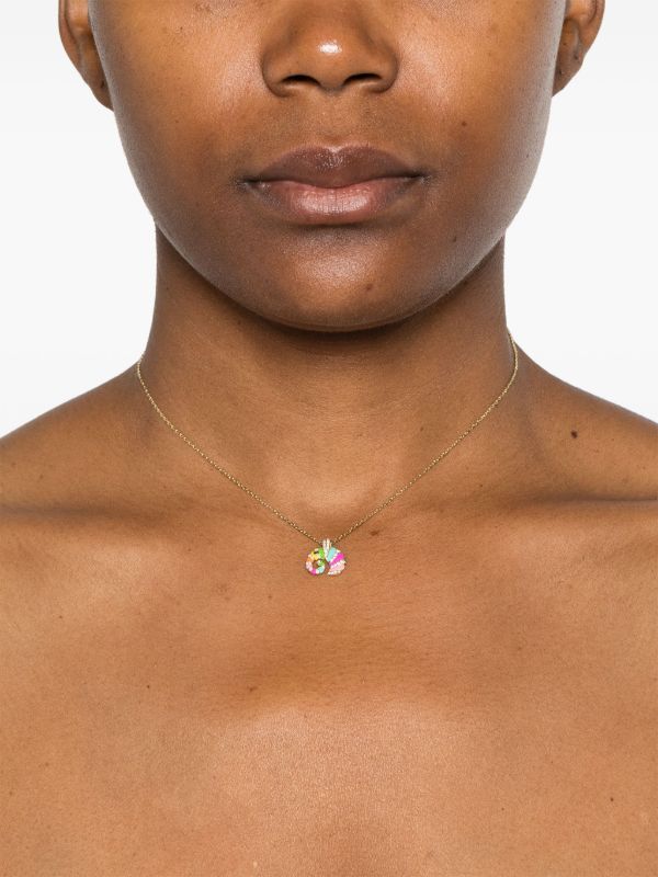 Yvonne Léon 9kt Yellow Gold Mini Elephant Diamond Necklace | Browns Necklaces