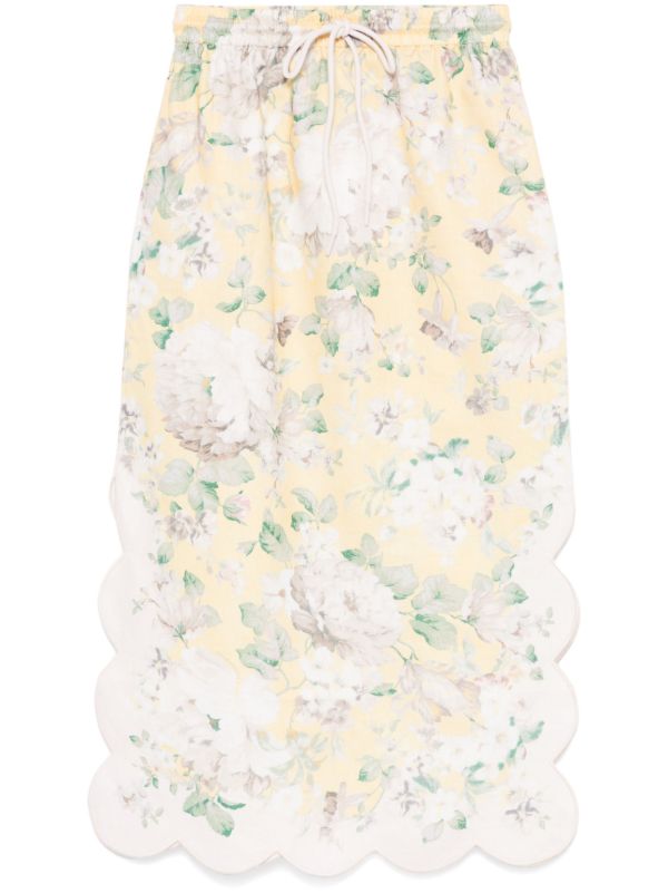 ZIMMERMANN Acacia scallop midi skirt | Browns A-Line Skirts