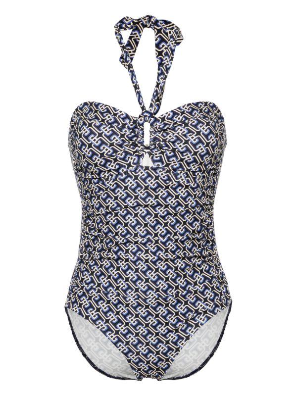 ZIMMERMANN Blue And White Chain Print Swimsuit | Browns One-Pieces