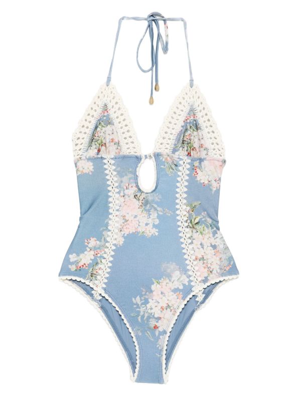 ZIMMERMANN Cascadian crochet-detail swimsuit | Browns One-Pieces