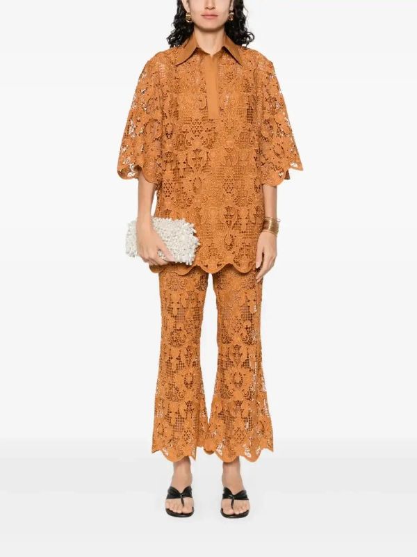 ZIMMERMANN Coco Lace Flared Trousers | Browns Flared & Bell-Bottom Pants