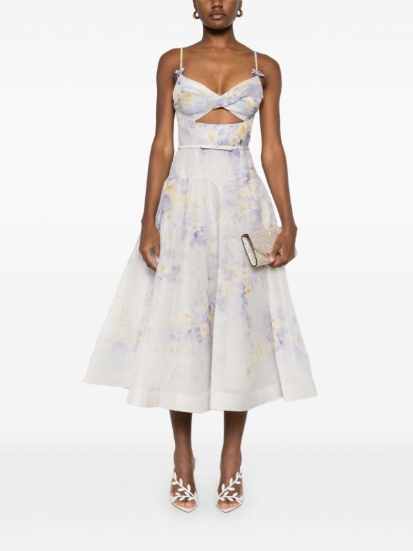 ZIMMERMANN Crush Midi Dress | Browns Cocktail & Party Dresses