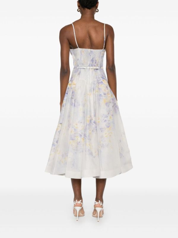 ZIMMERMANN Crush Midi Dress | Browns Cocktail & Party Dresses