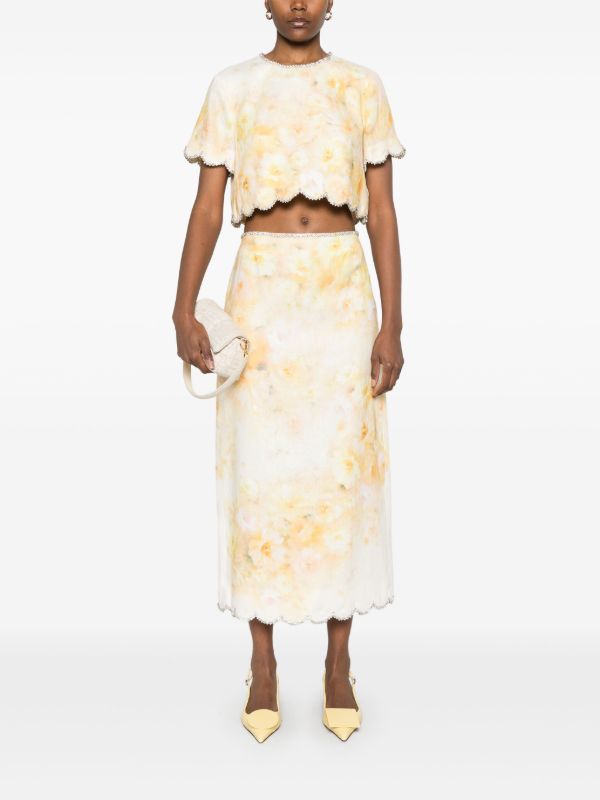 ZIMMERMANN Crush Midi Skirt | Browns Straight Skirts