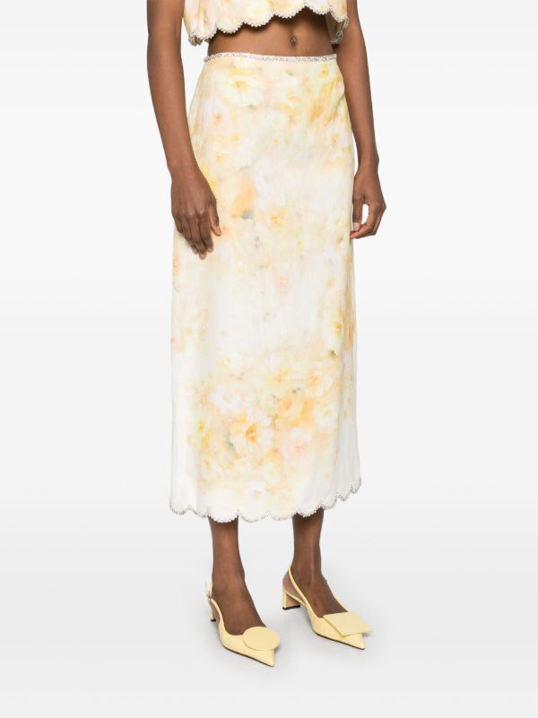 ZIMMERMANN Crush Midi Skirt | Browns Straight Skirts