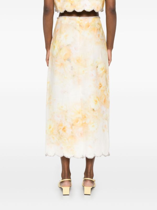 ZIMMERMANN Crush Midi Skirt | Browns Straight Skirts