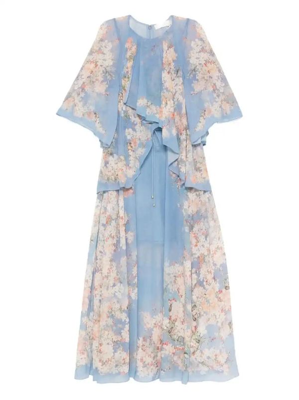 ZIMMERMANN Floral-print Ruffled Dress | Browns Cocktail & Party Dresses
