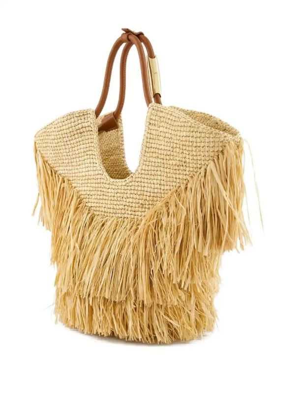 ZIMMERMANN Fringed Straw Handbag | Browns Shoulder Bags