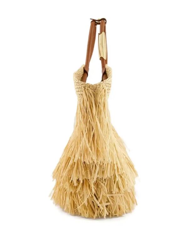 ZIMMERMANN Fringed Straw Handbag | Browns Shoulder Bags