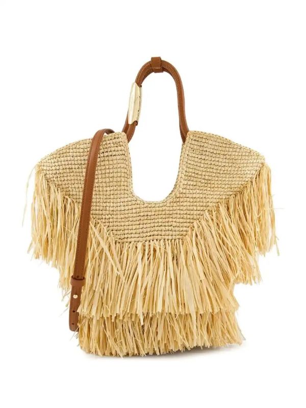 ZIMMERMANN fringed straw handbag | Browns Shoulder Bags